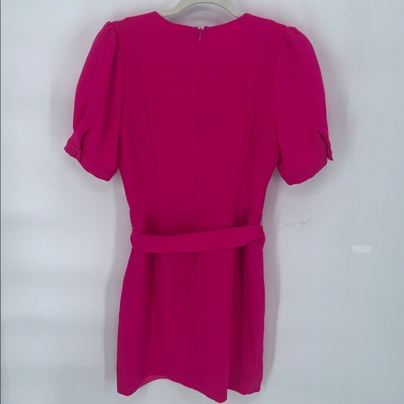 ADELYNRAE Tony Minidress Fuchsia Mini Wrap Dress Women’s puff sleeve Size Small - Picture 6 of 7